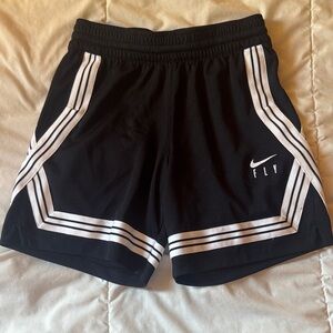 Nike Black Shorts with White Trim and 'FLY' Logo